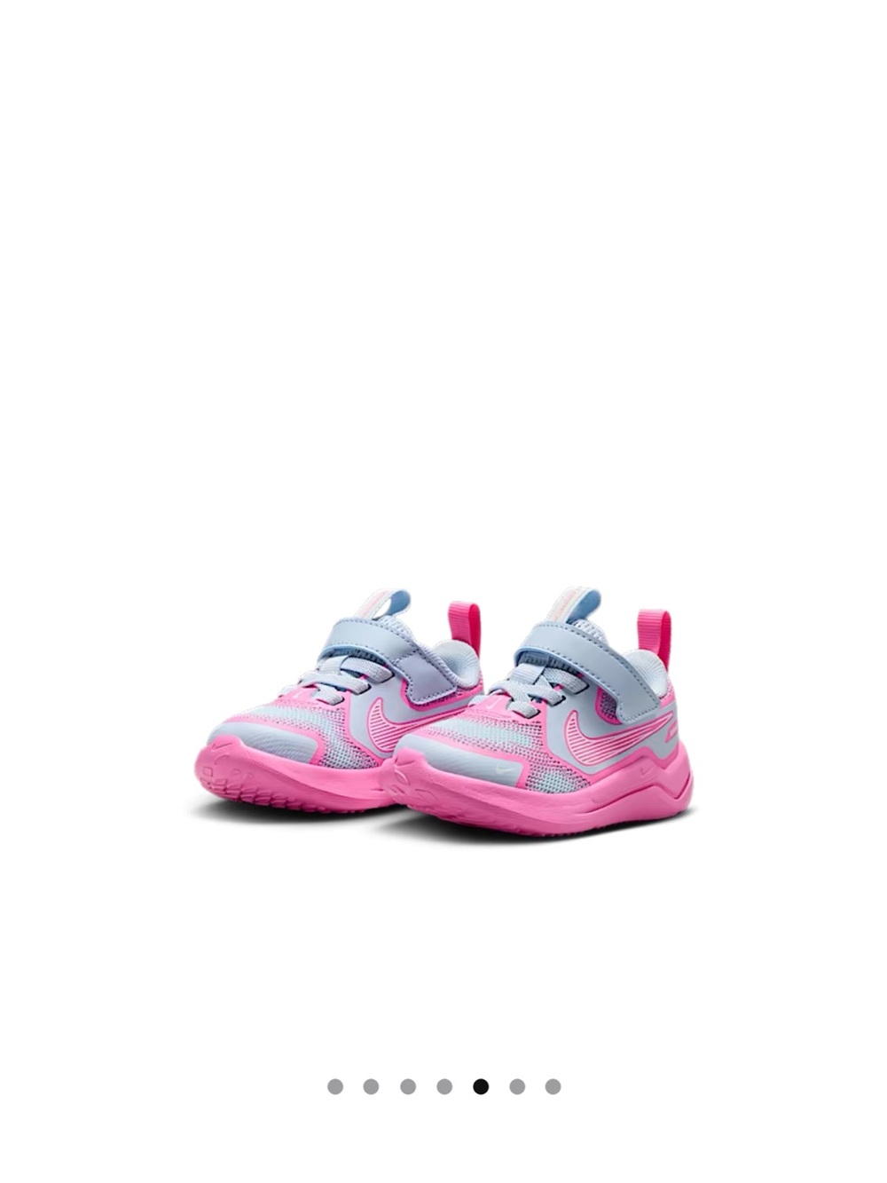 Nike Kids Pink and Light Blue Velcro Athletic Sneakers